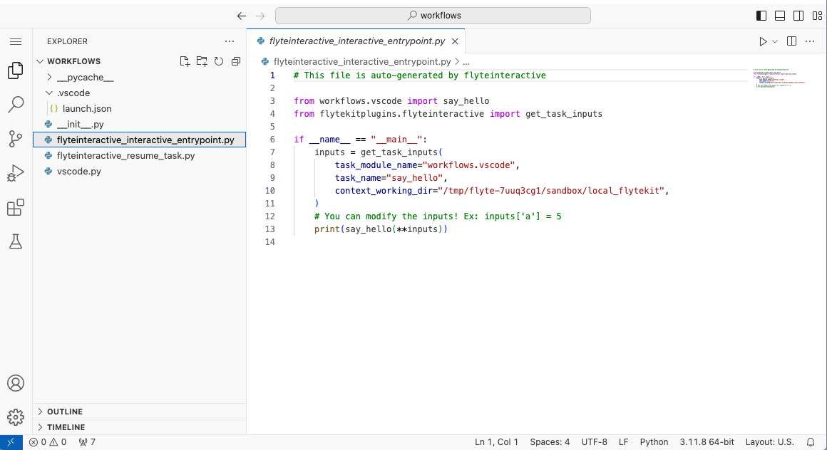 Interactive entrypoint